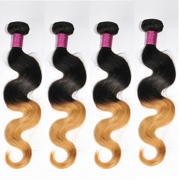 Ombre color body wave 100 human hair weave YJ167